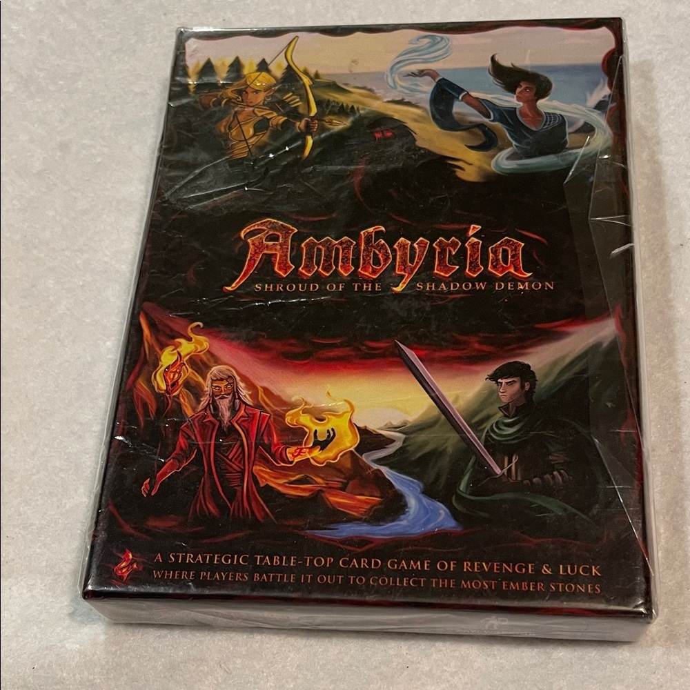 Ambyria: Shroud of the Shadow Demon Card Game - Black & Red Artwork Like NEW